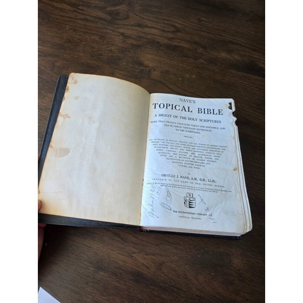 Naves Topical Bible - Digest of Holy Scriptures Orville Nave - Indexed Leather